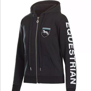 EQ-STAR Original EQUESTRIAN Black Full Zip Hoodie